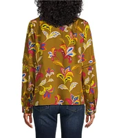 Foxcroft Frankie Floral V-Neck Long Sleeve Top