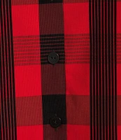 Foxcroft Plus Size Carolina Buffalo Plaid Corduroy Stand Neck Long Sleeve Shirt Jacket