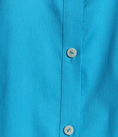 Foxcroft Scarlett Long Sleeve Scallop Hem Button Front Shirt