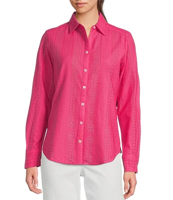 Foxcroft Zoey Point Collar Long Sleeve Soft Cotton Shirt