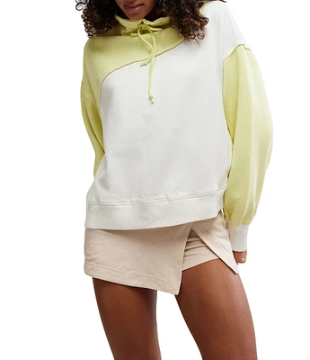 FP Movement Colorblock Homestretch Drawstring Neckline Long Sleeve Slouchy Pullover