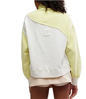 FP Movement Colorblock Homestretch Drawstring Neckline Long Sleeve Slouchy Pullover