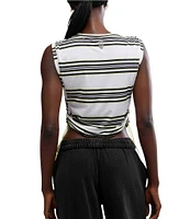 FP Movement Sport Mode Crew Neck Sleeveless Muscle Stripe Print Muscle Tee