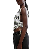 FP Movement Sport Mode Crew Neck Sleeveless Muscle Stripe Print Muscle Tee