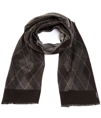 Fraas Argyle Cashmink Fringe Cut Scarf