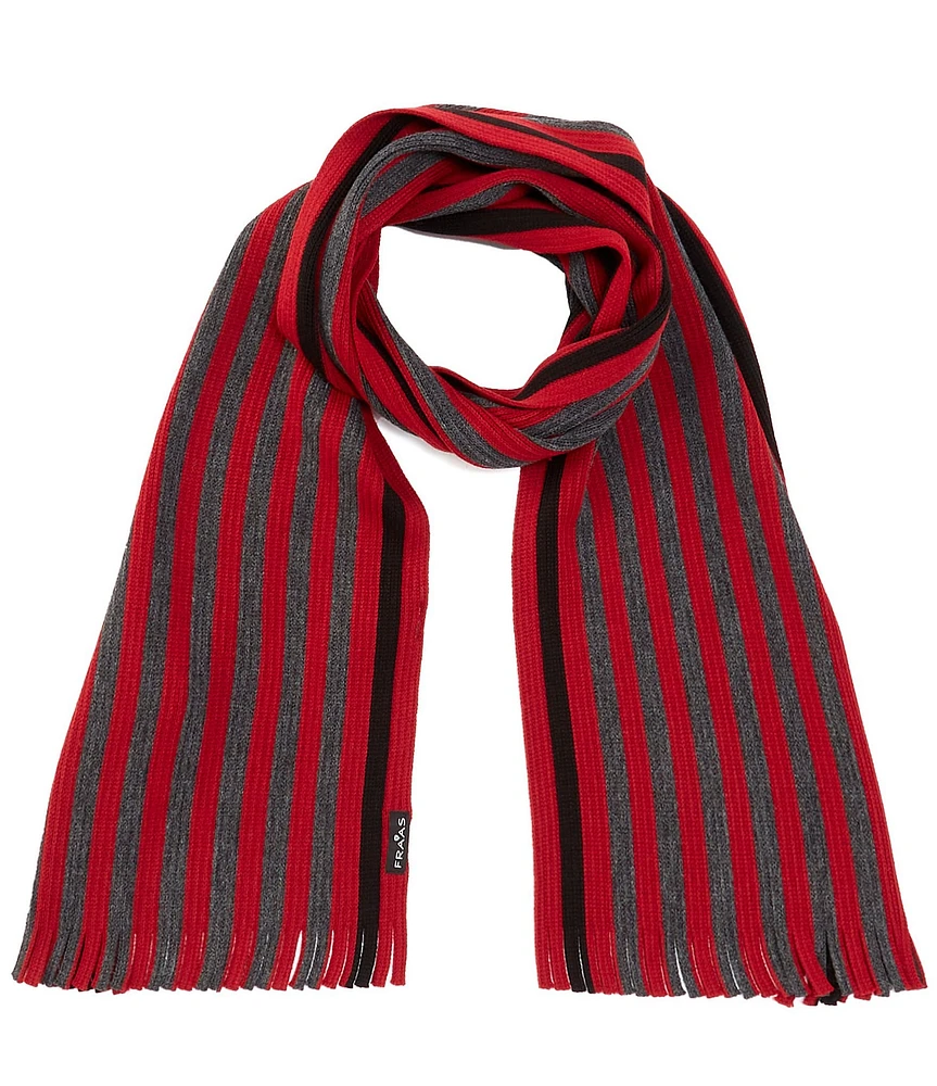 Fraas Bold Stripe Fringe Cut Scarf