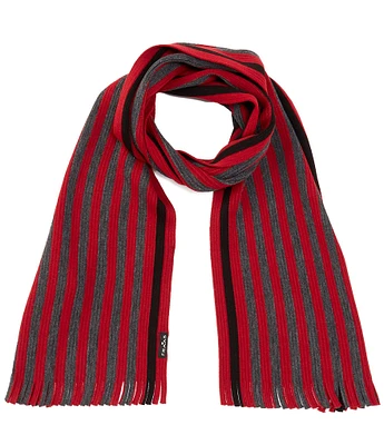 Fraas Bold Stripe Fringe Cut Scarf