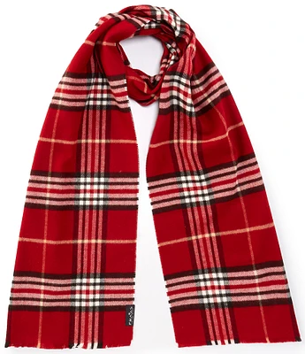 Fraas Classic Plaid Cashmink Fringe Cut Scarf