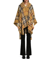 Fraas Exploded Plaid Faux Fur Collar Ruana