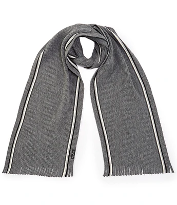 Fraas Tiny Edge Stripe Fringe Cut Scarf