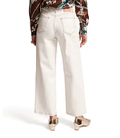 FRANCES VALENTINE Ace Stretch Denim Straight Wide Leg Jeans