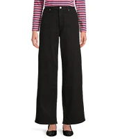 FRANCES VALENTINE Ace Stretch Denim Straight Wide Leg Jeans