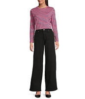 FRANCES VALENTINE Ace Stretch Denim Straight Wide Leg Jeans