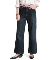 FRANCES VALENTINE Ace Stretch Denim Straight Wide Leg Jeans