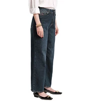 FRANCES VALENTINE Ace Stretch Denim Straight Wide Leg Jeans