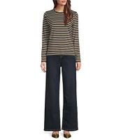 FRANCES VALENTINE Ace Stretch Denim Straight Wide Leg Jeans