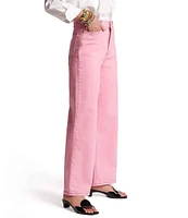 FRANCES VALENTINE Ace Stretch Denim Straight Wide Leg Jeans