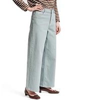 FRANCES VALENTINE Ace Stretch Denim Straight Wide Leg Jeans