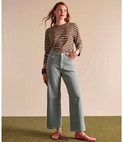 FRANCES VALENTINE Ace Stretch Denim Straight Wide Leg Jeans