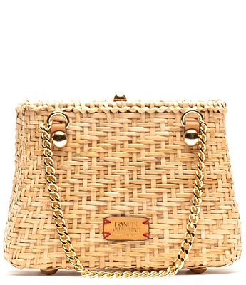 Frances Valentine Butterscotch Wicker Basket Clutch