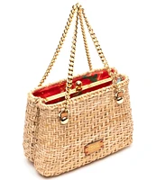 Frances Valentine Butterscotch Wicker Basket Clutch