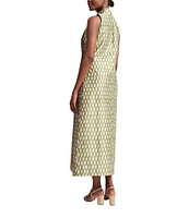 FRANCES VALENTINE Carlyle Loop Print Mock Neck Sleeveless Maxi Dress