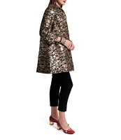 FRANCES VALENTINE Cornelia Winter Anemone Floral Jacquard Swing Jacket