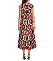 FRANCES VALENTINE Diplomat Empire Geometric Print Jacquard Sleeveless Dress