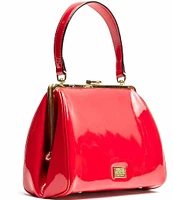 FRANCES VALENTINE Frances Frame Bag Soft Patent Leather Top Handle Bag