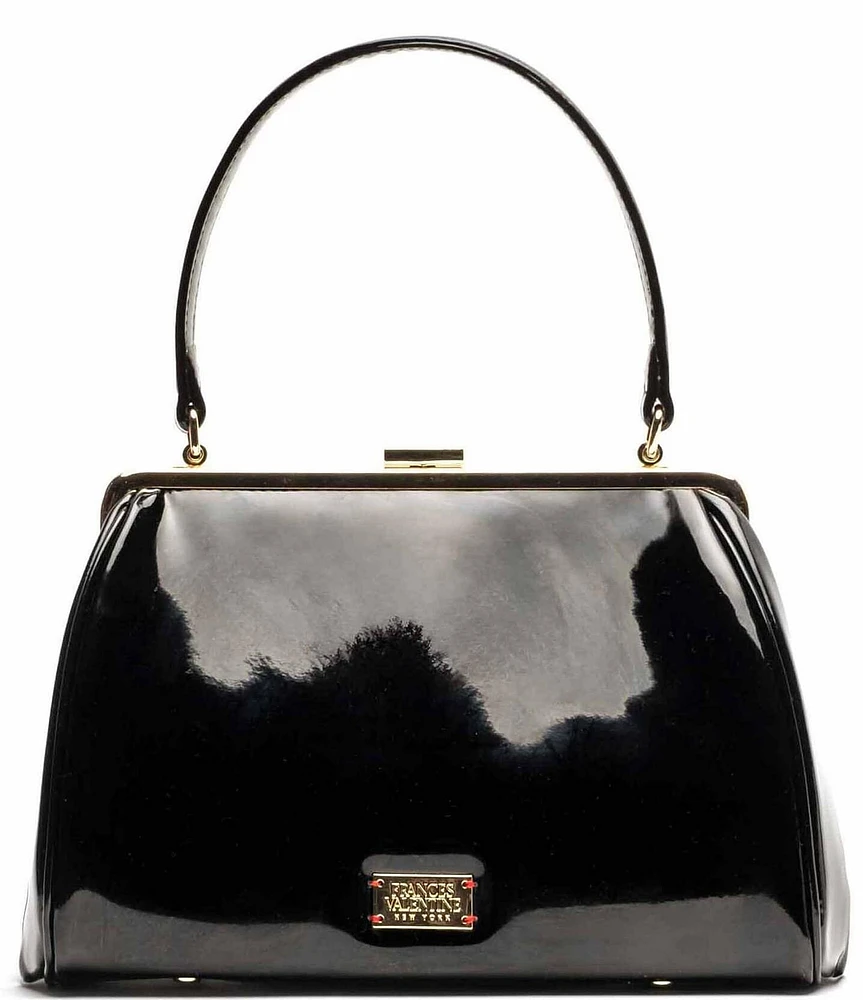 FRANCES VALENTINE Frances Frame Bag Soft Patent Leather Top Handle Bag