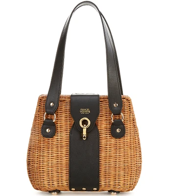 FRANCES VALENTINE Gigi Wicker Basket Shoulder Bag