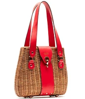 FRANCES VALENTINE Gigi Wicker Basket Shoulder Bag