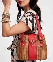 FRANCES VALENTINE Gigi Wicker Basket Shoulder Bag