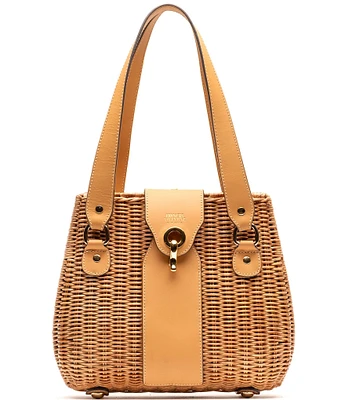 FRANCES VALENTINE Gigi Wicker Basket Shoulder Bag