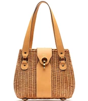 FRANCES VALENTINE Gigi Wicker Basket Shoulder Bag