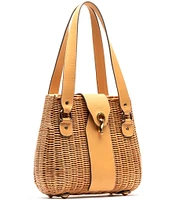 FRANCES VALENTINE Gigi Wicker Basket Shoulder Bag