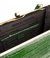 FRANCES VALENTINE Jackie Frame Croco Satchel Bag