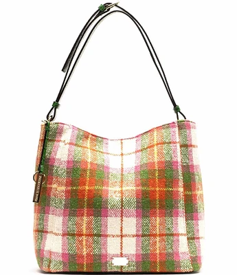 FRANCES VALENTINE Juno Hobo Central Park Plaid Slouchy Hobo Bag