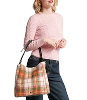 FRANCES VALENTINE Juno Hobo Central Park Plaid Slouchy Hobo Bag