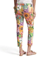 FRANCES VALENTINE Lucy Botanical Print Flat Front Cropped Pants