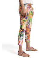 FRANCES VALENTINE Lucy Botanical Print Flat Front Cropped Pants