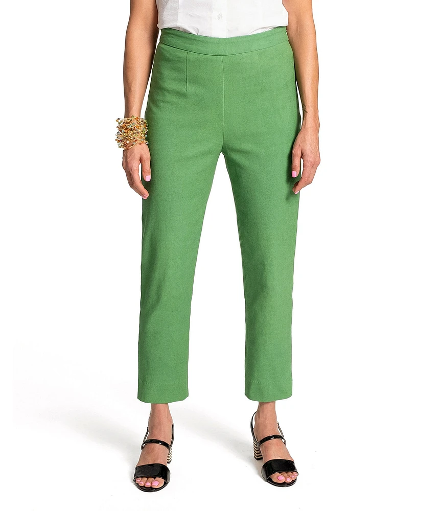 FRANCES VALENTINE Lucy Stretch Woven High Rise Slim Leg Trouser Pants