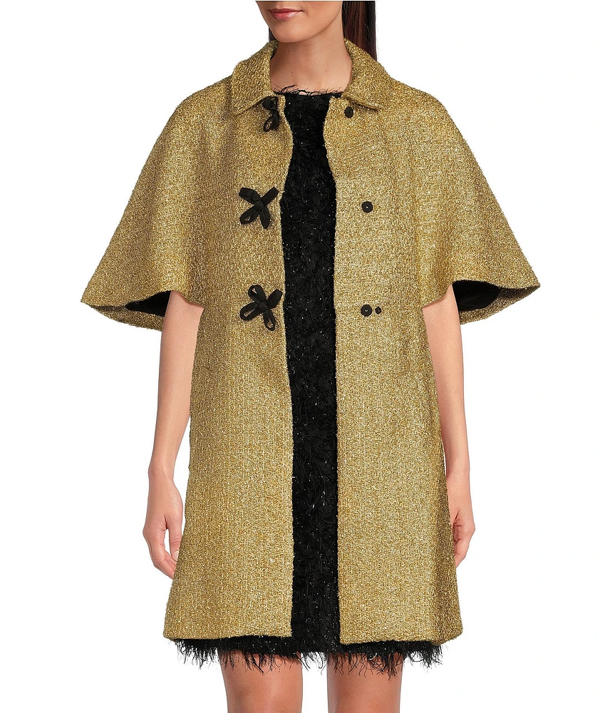 FRANCES VALENTINE Marvelous Rockefeller Poly Lurex Bow Front Jacket