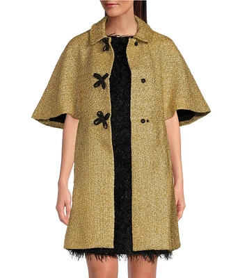 FRANCES VALENTINE Marvelous Rockefeller Poly Lurex Bow Front Jacket