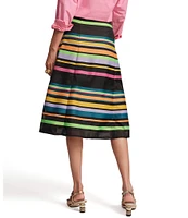 FRANCES VALENTINE Mercer Striped A-line Midi Skirt