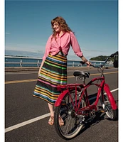 FRANCES VALENTINE Mercer Striped A-line Midi Skirt