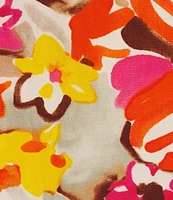 FRANCES VALENTINE Minnow Sun Flower Boat Neck 3/4 Sleeve Midi Dress