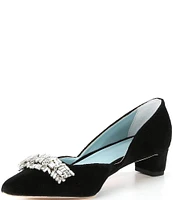 FRANCES VALENTINE Paula Velvet Crystal Embellished Dress Pumps