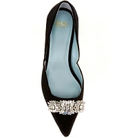 FRANCES VALENTINE Paula Velvet Crystal Embellished Dress Pumps