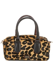 FRANCES VALENTINE Paulie Leopard Printed Haircalf Satchel Box Bag